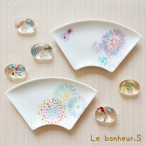 花火柄☀︎扇型プレートセットB 小皿 Le bonheur.S 通販