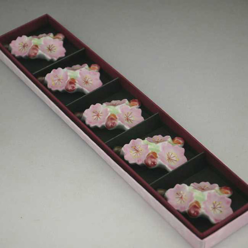◇商品番号 10490 桃色さくら箸置きセット 箸・箸置き 松韻堂 通販