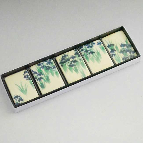 ◆商品番号 12254 光琳　燕子花図箸置きセット　紫泉 6枚目の画像