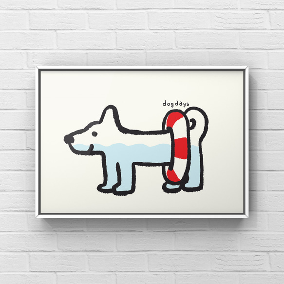 柴犬【dogdays】 A4ポスター 犬 イラスト 豆柴 秋田犬