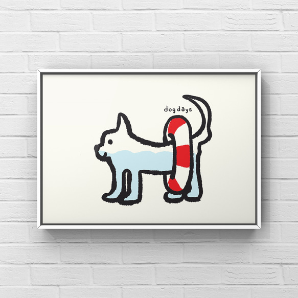 チワワ【dogdays】 A4ポスター　犬　イラスト 1枚目の画像