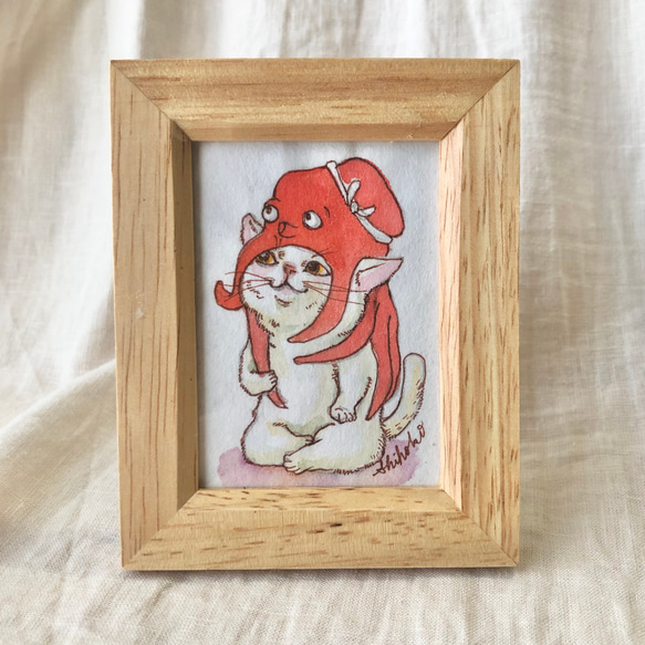 「ハッチ2」猫イラスト（原画） 猫と龍の缶バッジ【2個セット】 色鉛筆画 ねこ ドラゴン 絵画