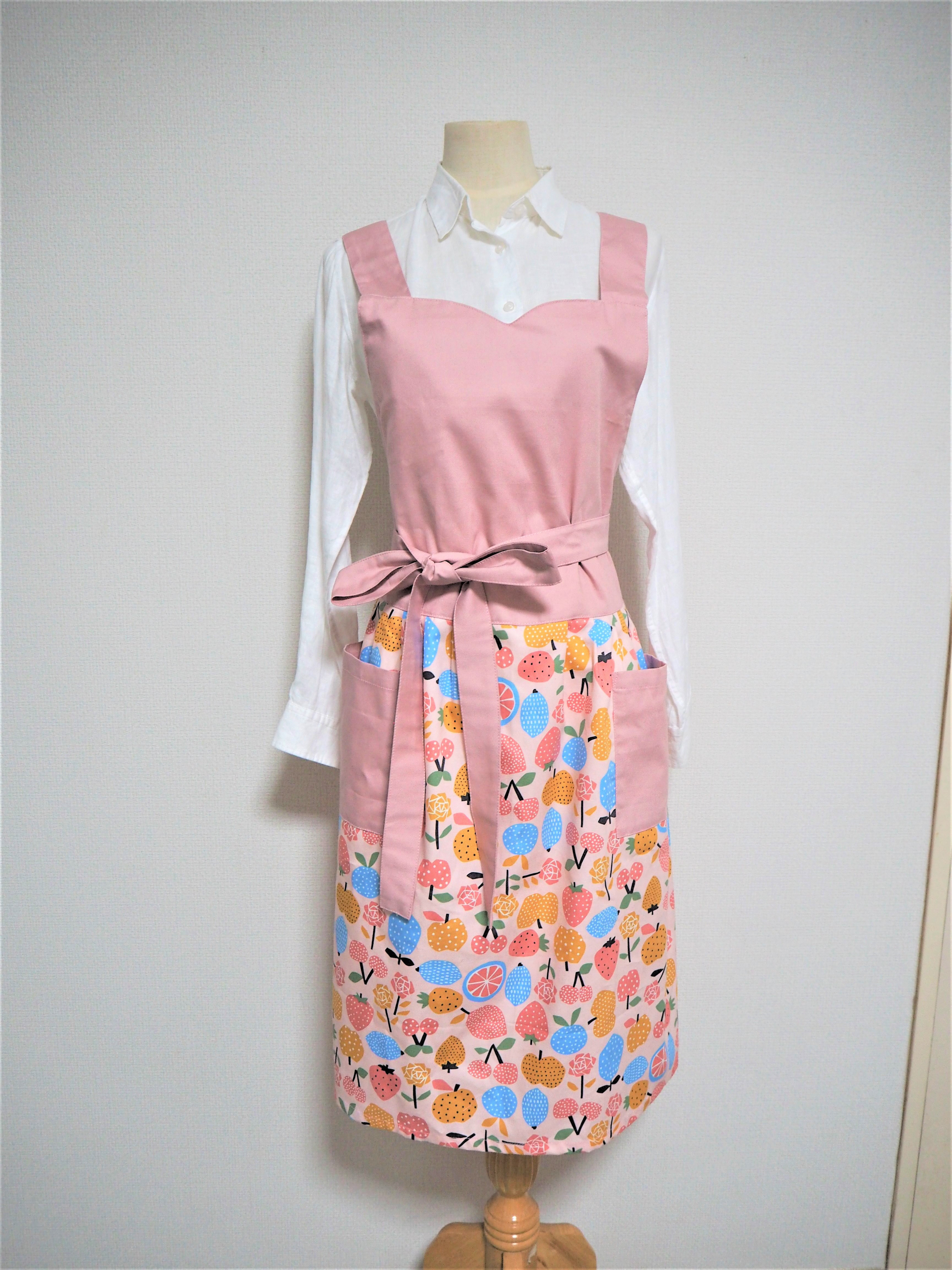 HANAEMORI エプロン ピンク ハイビスカス柄 HANAE MORI APRON 森英恵 エプロン レース 花柄 ピンク - メルカリ