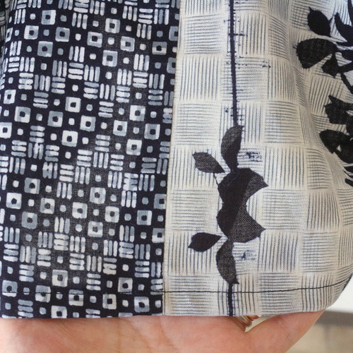 着物リメイク 花模様浴衣合せタックワイドパンツ キュロット・ワイド