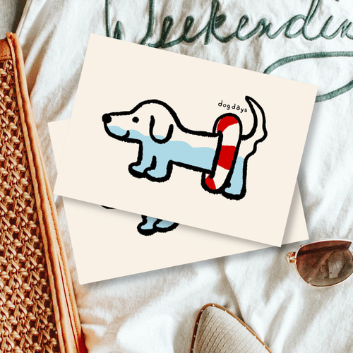 夏の思い出〜ダックスちゃんの壁飾り