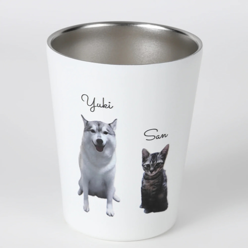ペット グッズ オリジナル 写真 うちの子 猫 犬 ステンレスタンブラー