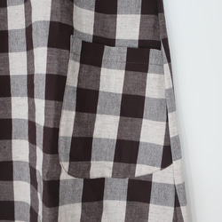 顯瘦寬鬆❣️法式連衣裙（自由/白&amp;棕格紋） 第16張的照片