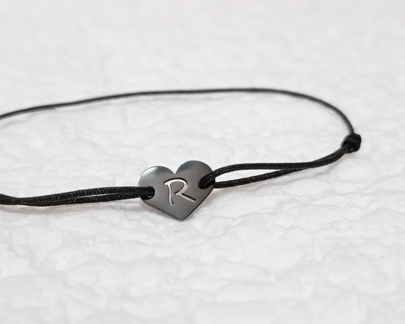 再..再販★イニシャル金属アレルギー対応良いご縁に恵まれミサンガブレスレットサージカルステンレス316LつけっぱなしOK 14枚目の画像