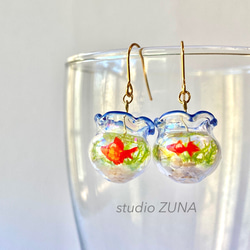 選べるデザイン☆金魚or朝顔☆風鈴ピアス／イヤリング ピアス