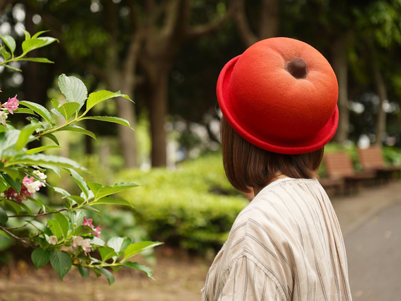【受注生産】まるごとリンゴハットVer.2 4枚目の画像