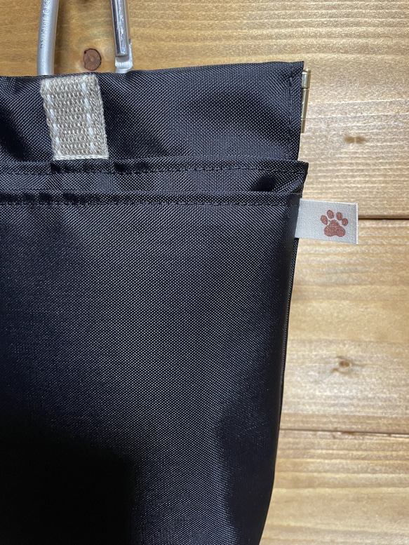 小型犬用　ナイロンオックス生地の消臭マナーポーチ　ブラック 3枚目の画像