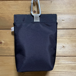 小型犬用　ナイロンオックス生地の消臭マナーポーチ　ブラック 2枚目の画像