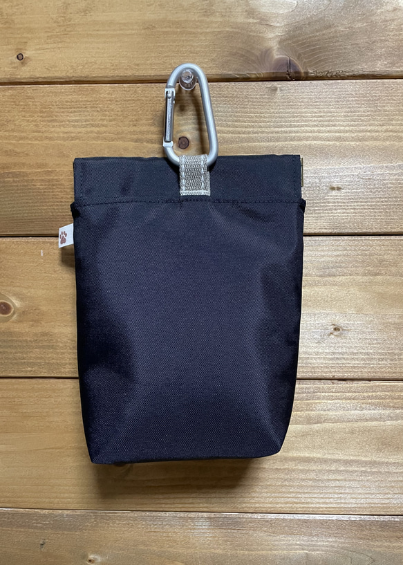 小型犬用　ナイロンオックス生地の消臭マナーポーチ　ブラック 2枚目の画像