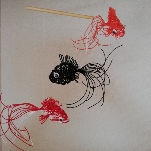 ハンドメイドモビール☺︎ ☁︎金魚の池☁︎ 【SOLD】 モビール「金魚」 - LOQUAT-TREE'S GALLERY | minne byGMOペパボ