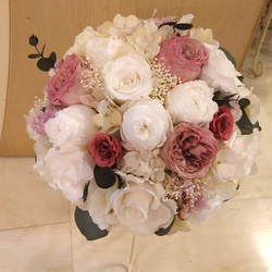 プリザーブドフラワーのウェディングブーケ☆キャスケードブーケ