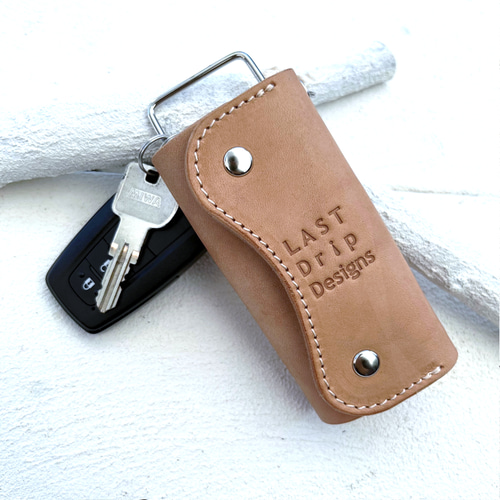 3つ折り キーケース スマートキー 牛革 レザー ヌメ革 本革 日々を刻む