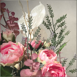 ピンクローズとホワイトパンパスの花束♡ウエディング、撮影にも♡使用後、飾れる♡ 11枚目の画像