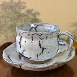 萩焼陶器 カップとソーサーセット 萩焼】光炎コーヒーカップ＆ソーサーセット | 和光カタヤマ