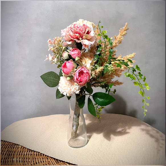 グラデカーネーションとローズの花束♡フレッシュ系 2枚目の画像