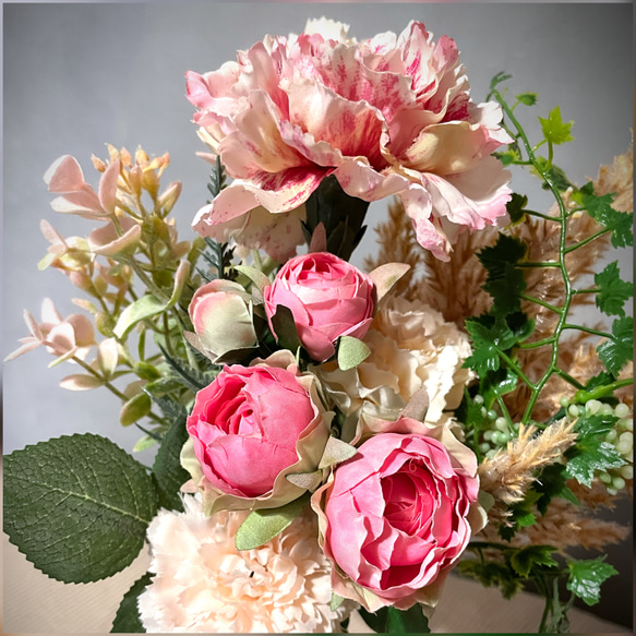 グラデカーネーションとローズの花束♡フレッシュ系 7枚目の画像