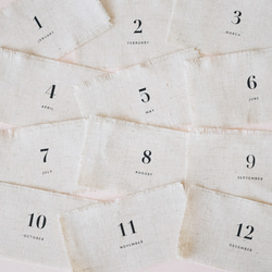 fabric monthly cards #02｜マンスリーカード｜月齢カード｜月齢フォト｜バースデーカード 5枚目の画像