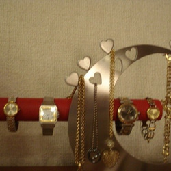 アクセサリースタンド　レッド指輪、ネックレス、腕時計三日月スタンド 9枚目の画像
