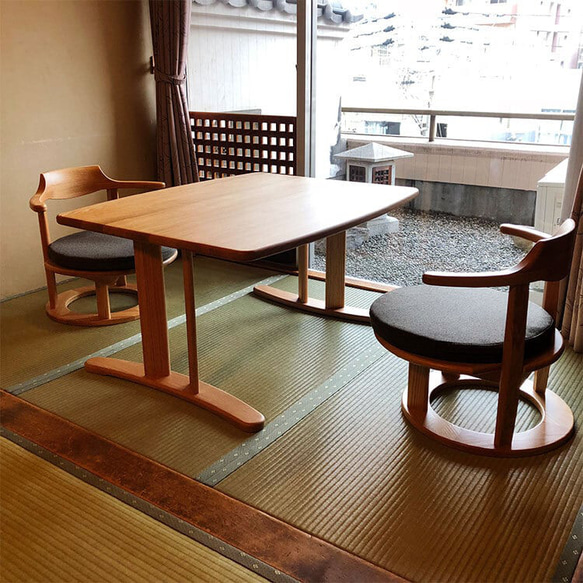 テーブル ローテーブル 和室 和モダン 畳 コンパクト  まどか机1000-800 Oak NT色 八木研Relax 7枚目の画像