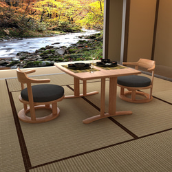 テーブル ローテーブル 和室 和モダン 畳 コンパクト  まどか机1000-800 Oak NT色 八木研Relax 16枚目の画像
