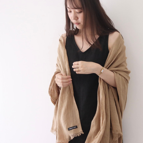 大判ストールリネンガーゼ ・ベージュ No.229-04 ストール Mauve