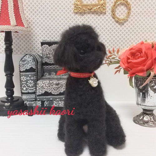 羊毛フェルト 毛糸 トイプードル（ブラック）専用❣️ T108♡黒・トイプードルの羊毛フェルト❣️ - メルカリ