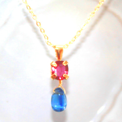 - natsu red & blue - k10 Ruby & Kyanite Pendant Top 2枚目の画像