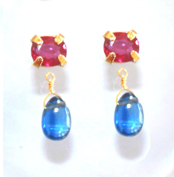 - natsu red & blue - k10 Ruby & Kyanite Pendant Top 3枚目の画像