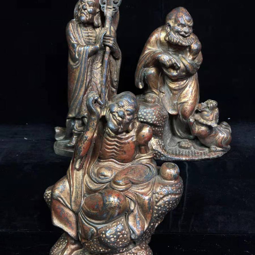 仏像 銅製 漆金 十八羅漢 仏教 護法 尊者 賞物 置物 極上臻品 5 s