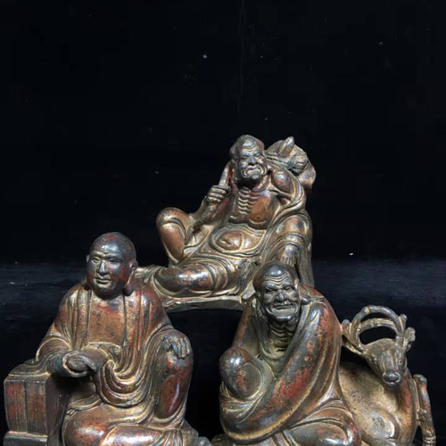 仏像 銅製 漆金 十八羅漢 仏教 護法 尊者 賞物 置物 極上臻品 5 s