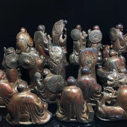 仏像 銅製 漆金 十八羅漢 仏教 護法 尊者 賞物 置物 極上臻品 5 s