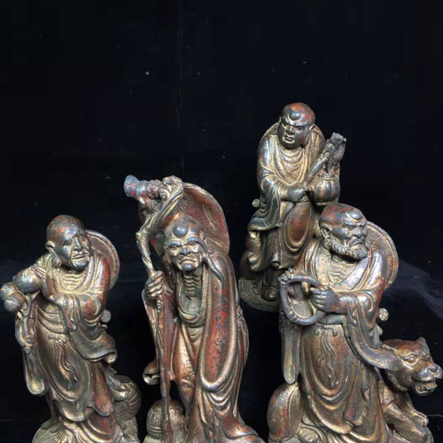 仏像 銅製 漆金 十八羅漢 仏教 護法 尊者 賞物 置物 極上臻品 5 s