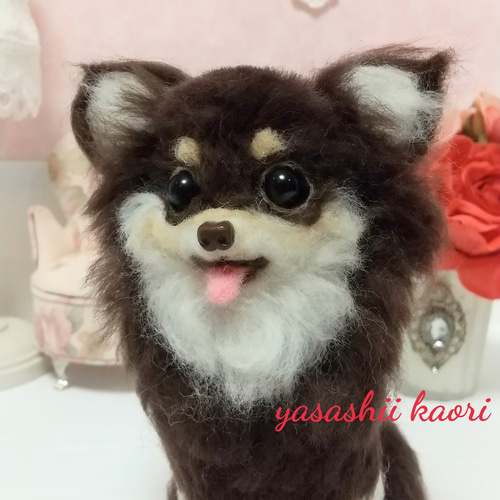 わたわたペット 羊毛フェルト 犬 可愛いチワワ ロングコート