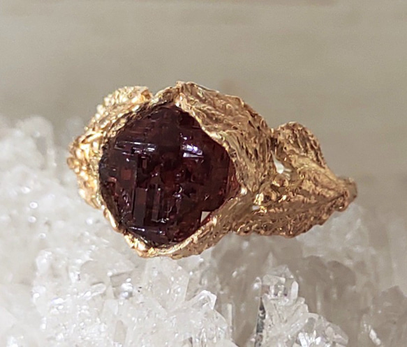 木苺の指輪＊ｽﾍﾟｻﾙﾃｲﾝ 925/K18gp ring 2枚目の画像