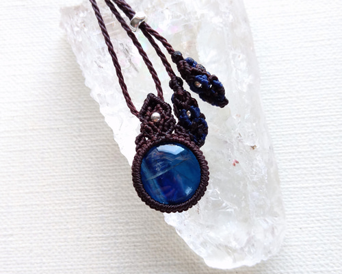 カイヤナイト ネパール産 ＊ マクラメペンダント なネックレス ⑤