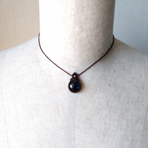 ネパールカイヤナイト・マクラメペンダントdbro ネックレス