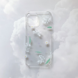 iphone14ケース　ドライフラワー　花柄　スマホ　ブーケ　かわいい　　キレイ　自然　おしゃれ　透明　クリア 5枚目の画像