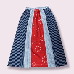 久留米絣の組み合わせギャザースカート 1枚目の画像