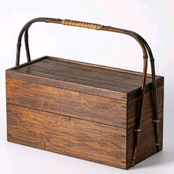竹編籠  提籃籠  茶器収納ケース   茶道整理箱 4枚目の画像