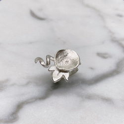 つるがくるりん。あさがおのイヤーカフ◇朝顔　夏　ピュアシルバー 片耳用 イヤカフ カフス お花 フラワー 小さい 9枚目の画像