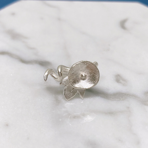 つるがくるりん。あさがおのイヤーカフ◇朝顔　夏　ピュアシルバー 片耳用 イヤカフ カフス お花 フラワー 小さい 10枚目の画像