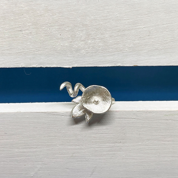 つるがくるりん。あさがおのイヤーカフ◇朝顔　夏　ピュアシルバー 片耳用 イヤカフ カフス お花 フラワー 小さい 12枚目の画像