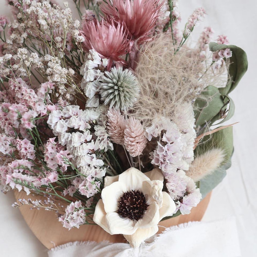 ドライフラワー ブーケ インテリア 壁飾り スワッグ プレゼント ウェディング ドライフラワー&プリザーブドフラワー スワッグ ナチュラル くすみ