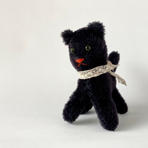 12㎝□ 黒猫のぬいぐるみ アンティークレース ぬいぐるみ mmmyok 通販