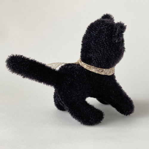 12㎝□ 黒猫のぬいぐるみ アンティークレース ぬいぐるみ mmmyok 通販