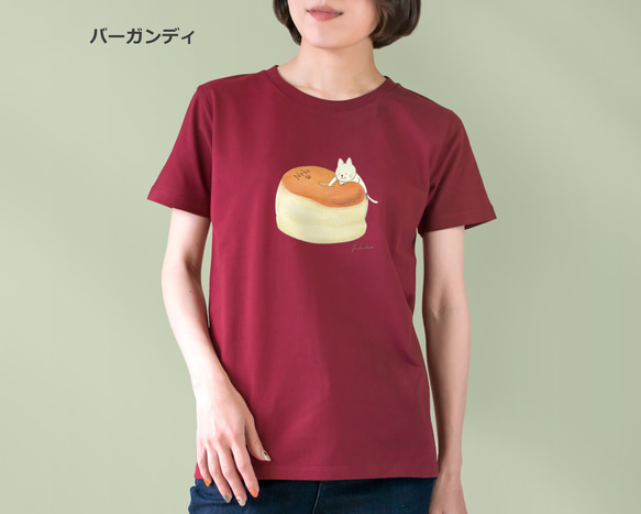 選べるスフレチーズケーキとネコぱんのTシャツ【受注制作】 9枚目の画像